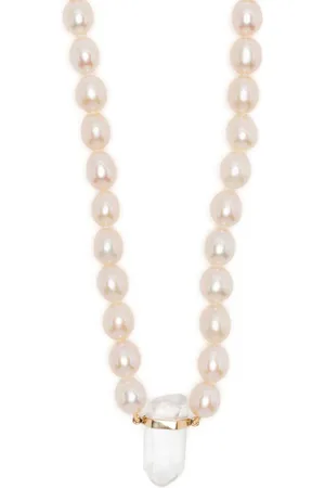 JIA JIA 14kt yellow gold ocean pearl crystal quartz charm necklace