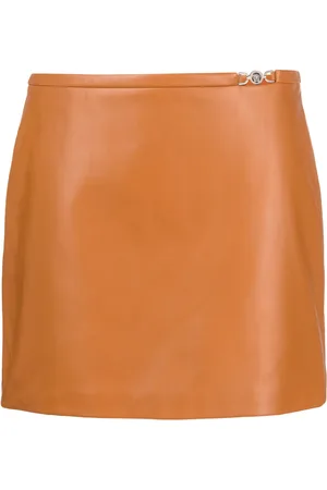 VERSACE Medusa-embellished leather miniskirt