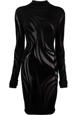 MUGLER Sheer chenille minidress