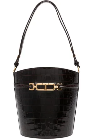 Tom Ford Medium crocodile-embossed bucket bag