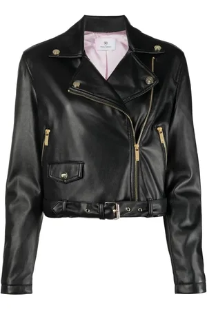 Chiara Ferragni Zip-up faux leather biker jacket