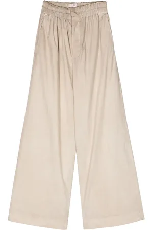 Quira Elasticated-waist cotton palazzo pants