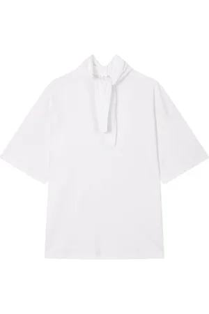 Studio Tomboy Pussy bow-collar short-sleeve top