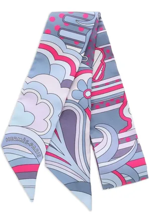 Hermès 2010s Twilly Faubourg rainbow scarf