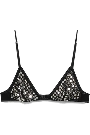 Oseree Crystal-embellished triangle bra