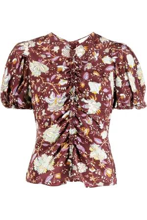 ULLA JOHNSON Elise ruched-silk blouse