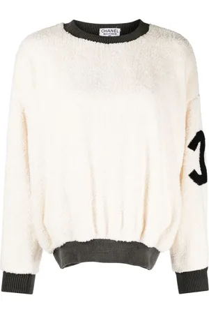 CHANEL 1992 CC faux-shearling sweatshirt