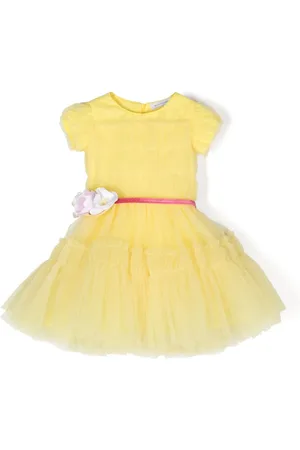 MONNALISA Faux-flower-detail tulle dress