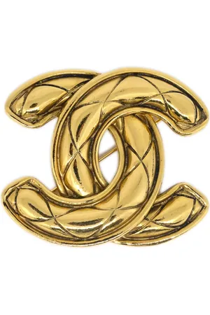 CHANEL 1980-1990s quilted CC brooch