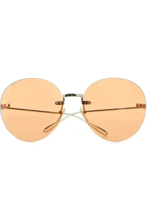 Gucci Round-frame logo-charm sunglasses