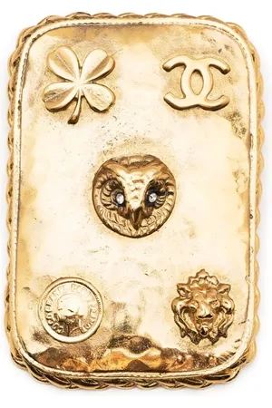 CHANEL 1980s CC owl-motif brooch