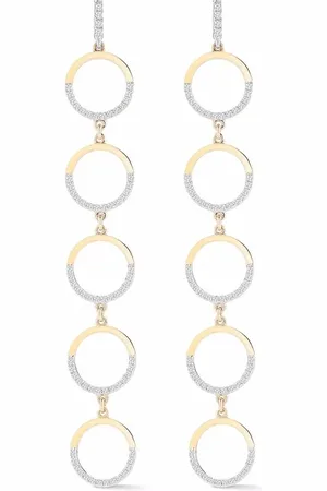 Mateo 14kt yellow FiveTier Halfmoon diamond earring