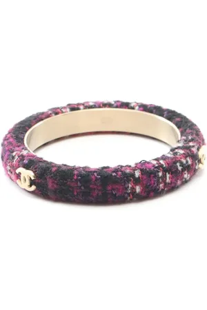 CHANEL 1986-1988 tweed bangle bracelet