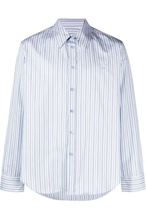 MARTINE ROSE Logo-embroidered cotton shirt