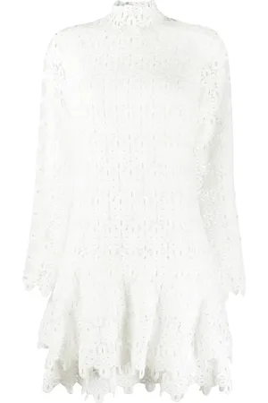 Simkhai Geometric-lace tiered mini dress