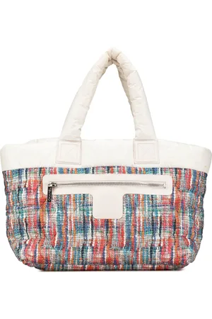 CHANEL 2014 Nylon Tweed Printed Coco Cocoon tote bag