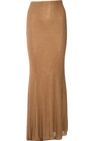 Self-Portrait Metallic maxi skirt