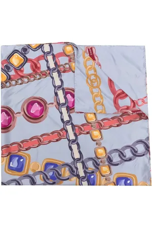 CHANEL Jewellery print silk scarf