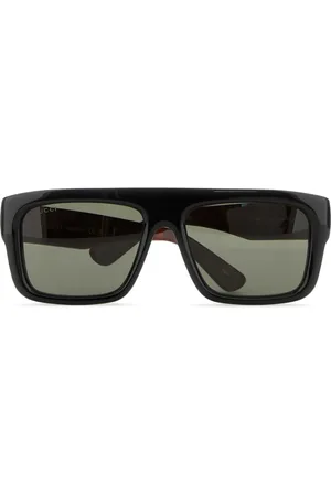 Gucci Tortoiseshell-effect detail rectangle-frame sunglasses