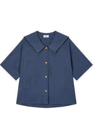 Studio Tomboy Oversized-collar button-up shirt