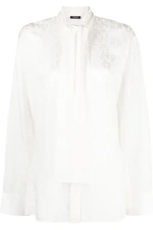 VERSACE Allover scarf-tie shirt