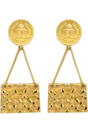 CHANEL 1988 Bag clip-on dangle earrings
