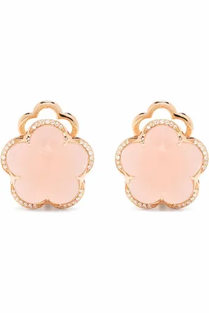Pasquale Bruni 18kt rose gold Bon Ton rose quartz and diamond earrings