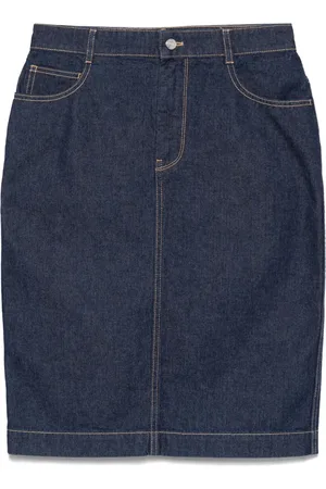 Maison Kitsuné Denim midi skirt