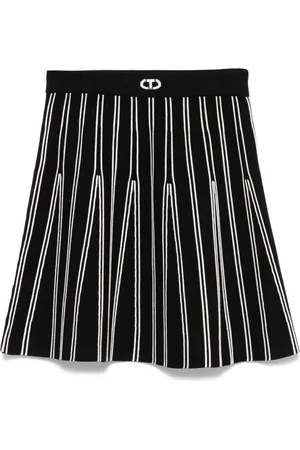 Twin-Set Raised seam-detail skirt