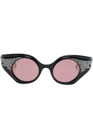 Gucci Crystal-embellished butterfly-frame sunglasses