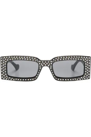 Gucci Embellished rectangle-frame sunglasses