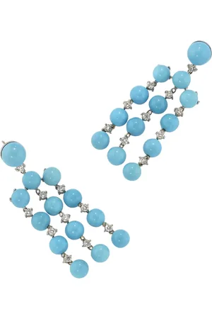 Irene Neuwirth 18kt white gold Gumball turquoise earrings