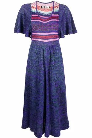 KANSAI YAMAMOTO 1980s intarsia-knit midi dress