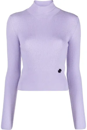 Patou Logo-plaque ribbed-knit top