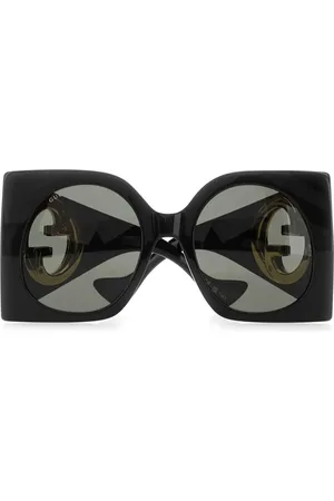 Gucci Logo-plaque square-frame sunglasses