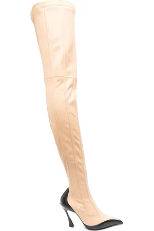 MUGLER 95mm leather boned boots