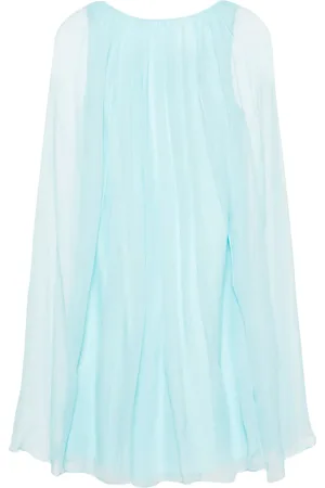 Max Mara Sheer-overlay silk cape dress