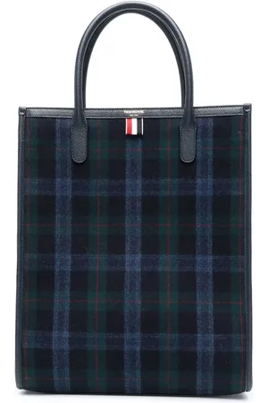 Thom Browne Tartan flannel vertical tote bag