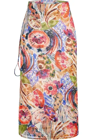Marie Oliver Sunnie floral-print wrap skirt