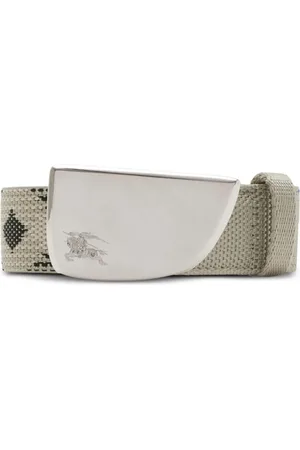 Burberry Check webbing shield belt
