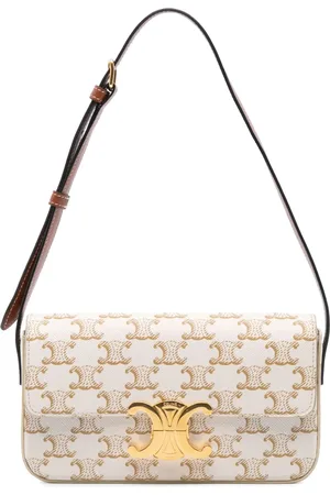 Céline 2021 Triomphe Coated Canvas Claude shoulder bag