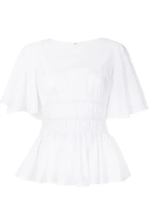 Isolda Papoula smocked cotton blouse