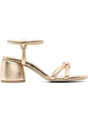 Gianvito Rossi 70mm metallic-effect leather sandals