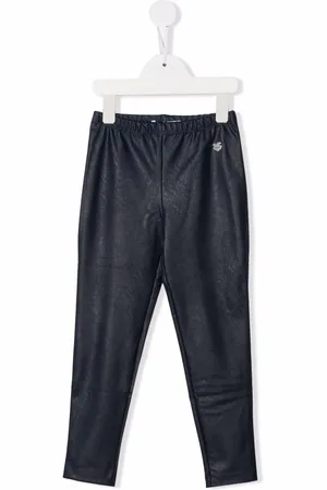 MONNALISA Coated navy leggings