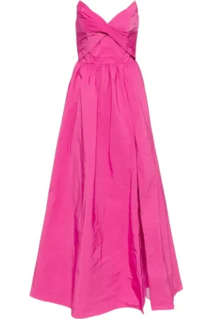 Marchesa Notte Pleated-detailing gown