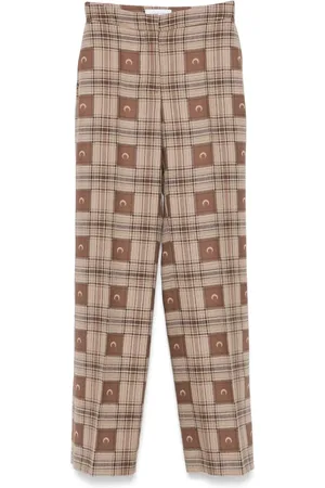 Marine Serre Moon check-jacquard trousers
