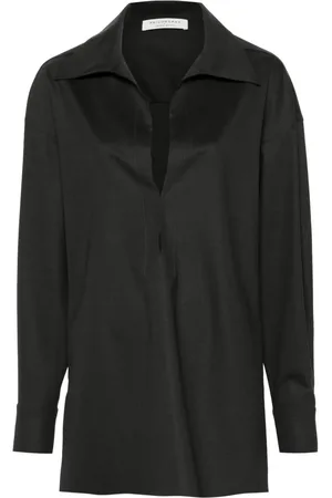 Serafini Split-neck long-sleeve blouse