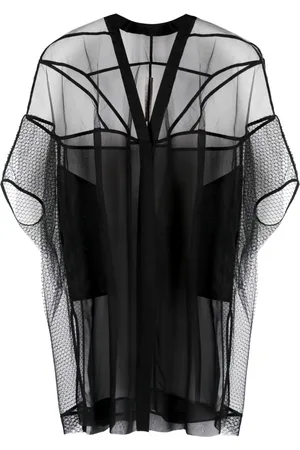Rick Owens Edfu Tecuatl sheer silk jacket