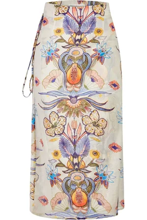 Marie Oliver Sunnie floral-printed wrap skirt
