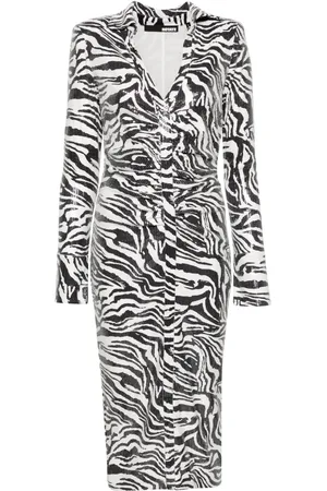 ROTATE Zebra-print sequinned dress